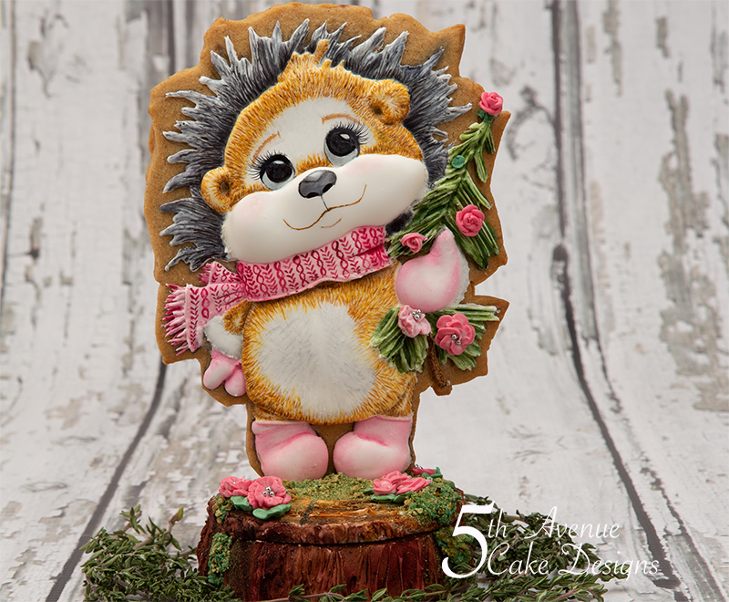 Helen the Valentine HedgeHog on a Tree Trunk Cookie Box Course