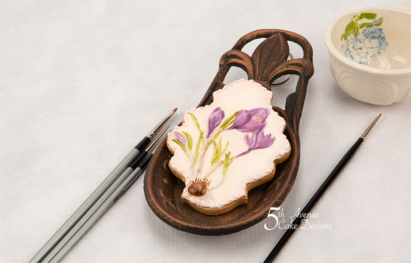 Dimensional Watercolor  Crocus Flower Cookie Art Course 💐🌱👒