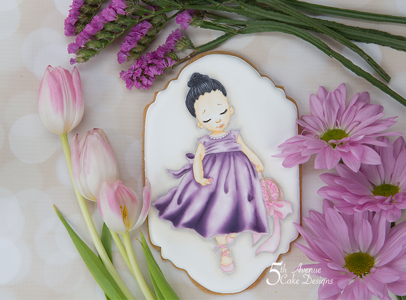 Dimensional Watercolor Portrait of a Flower Girl  Cookie Art Course 💐🌹🌺